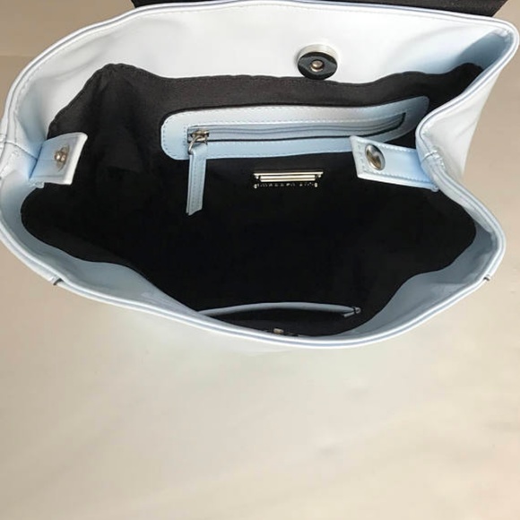 Pale Baby Blue Patent Backpack - Picture 2 of 4